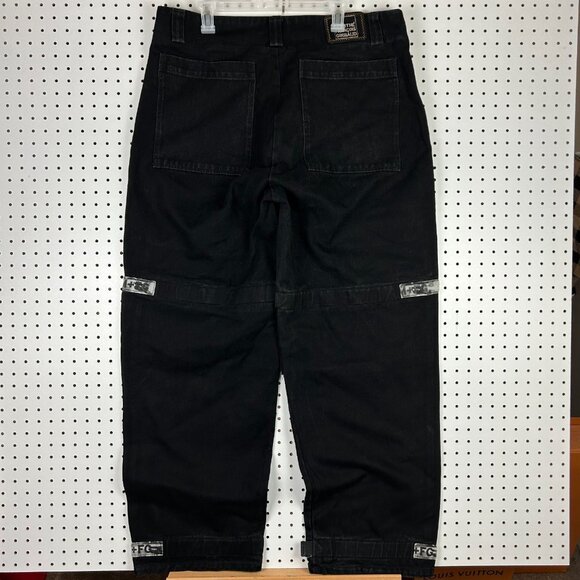 Girbaud 90s Shuttle Tape Jeans 40x34 Black Gothic Wide Leg Baggy Cyber‎ Punk Y2K - Picture 4 of 9